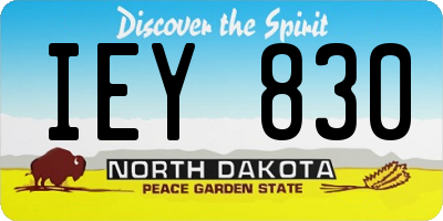 ND license plate IEY830
