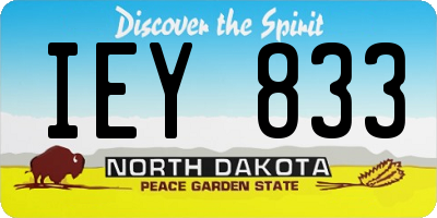 ND license plate IEY833
