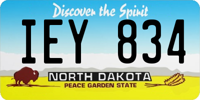 ND license plate IEY834