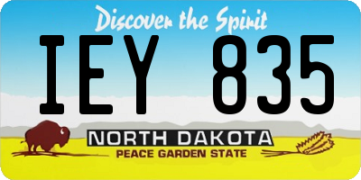 ND license plate IEY835