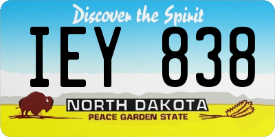 ND license plate IEY838