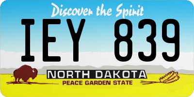 ND license plate IEY839