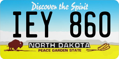 ND license plate IEY860