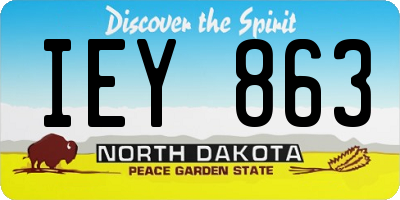 ND license plate IEY863