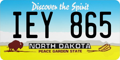 ND license plate IEY865