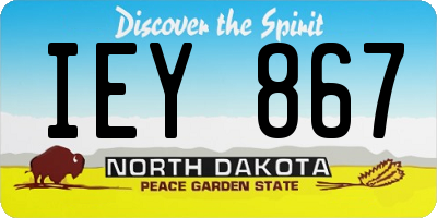 ND license plate IEY867