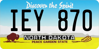 ND license plate IEY870