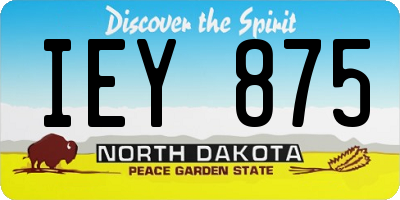 ND license plate IEY875