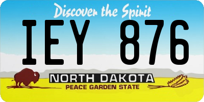 ND license plate IEY876