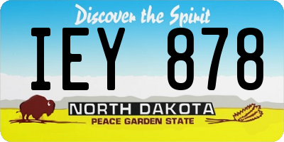 ND license plate IEY878