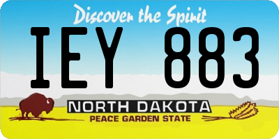 ND license plate IEY883