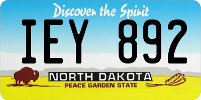 ND license plate IEY892