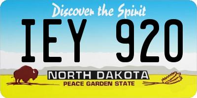 ND license plate IEY920