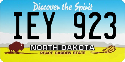 ND license plate IEY923
