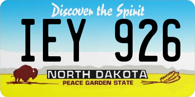 ND license plate IEY926