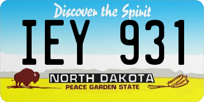ND license plate IEY931
