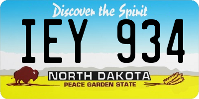 ND license plate IEY934
