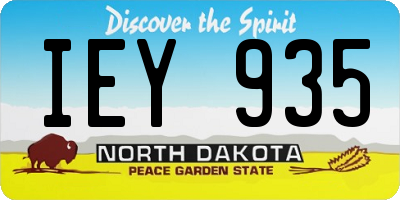 ND license plate IEY935