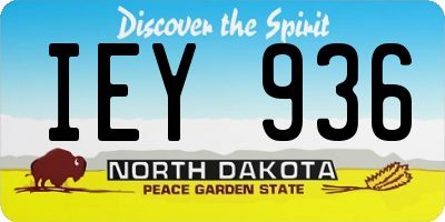 ND license plate IEY936
