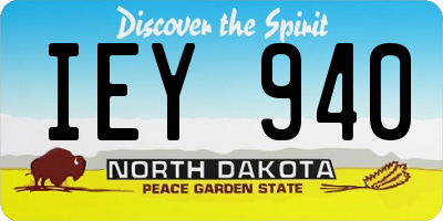 ND license plate IEY940
