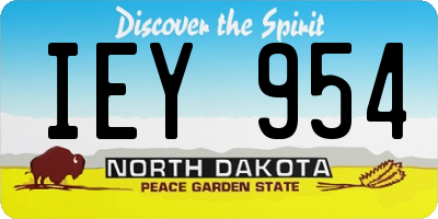 ND license plate IEY954