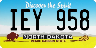 ND license plate IEY958
