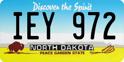ND license plate IEY972
