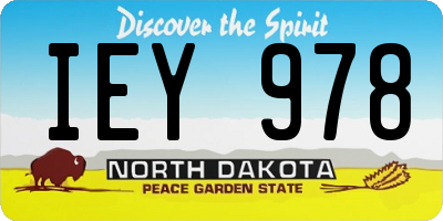 ND license plate IEY978