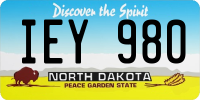 ND license plate IEY980
