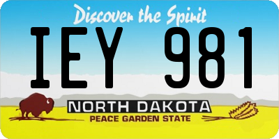 ND license plate IEY981