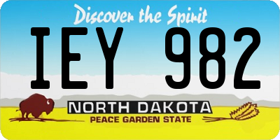 ND license plate IEY982