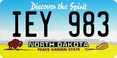 ND license plate IEY983