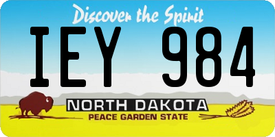 ND license plate IEY984