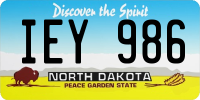 ND license plate IEY986