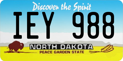 ND license plate IEY988