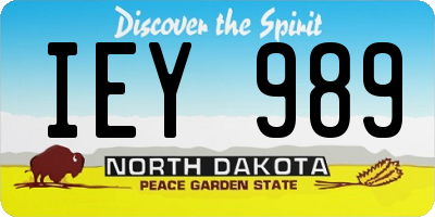ND license plate IEY989