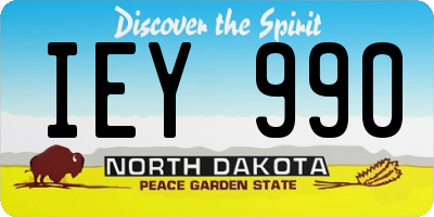 ND license plate IEY990
