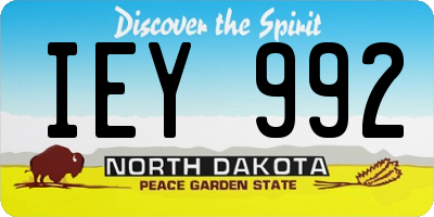 ND license plate IEY992