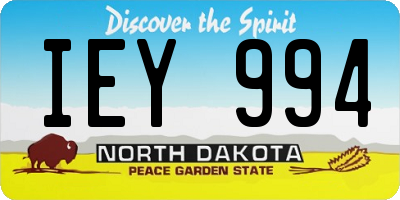 ND license plate IEY994