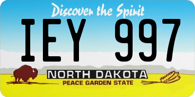 ND license plate IEY997