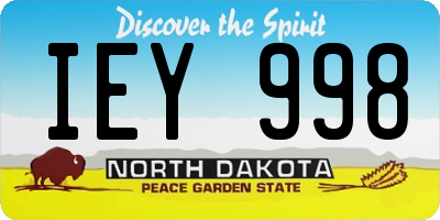 ND license plate IEY998