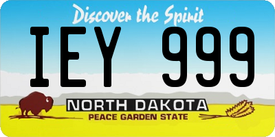 ND license plate IEY999
