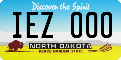 ND license plate IEZ000