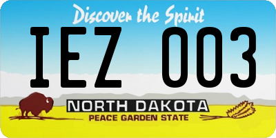 ND license plate IEZ003