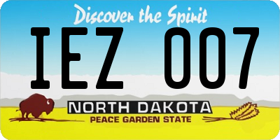 ND license plate IEZ007