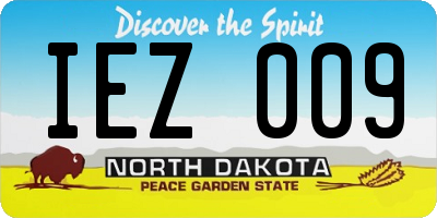 ND license plate IEZ009