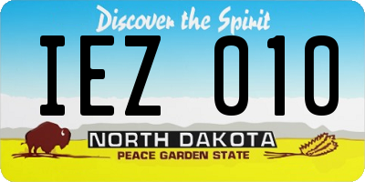 ND license plate IEZ010