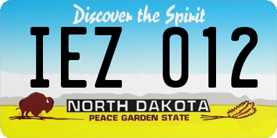 ND license plate IEZ012