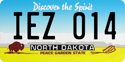 ND license plate IEZ014