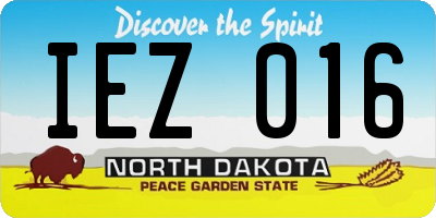ND license plate IEZ016